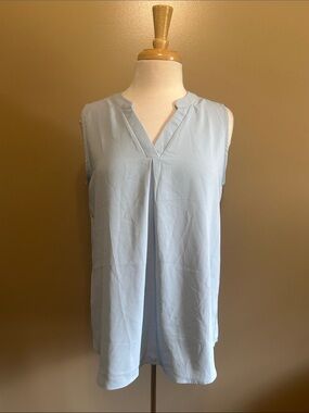 Women's Sleeveless V-Neck Blouse in Pale Blue
